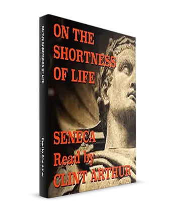 Audiobook cover featuring Seneca sculpture