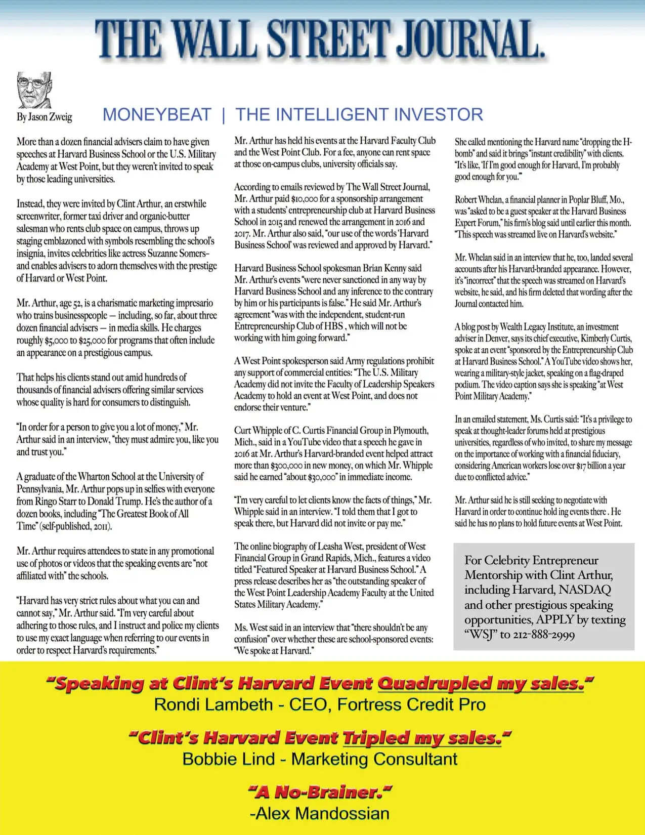 Newspaper article with multiple columns