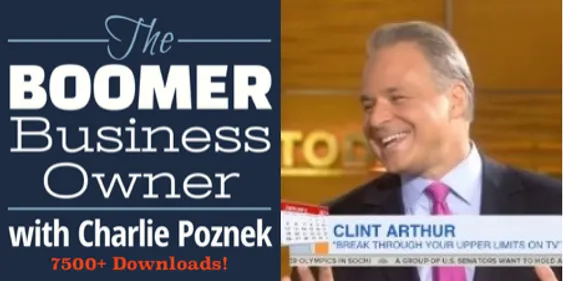 Smiling man on television interview