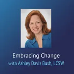 Woman smiling on podcast cover