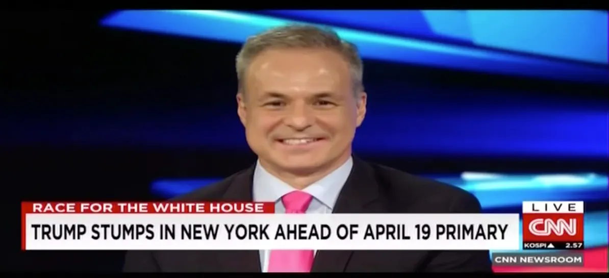 News anchor on CNN broadcast