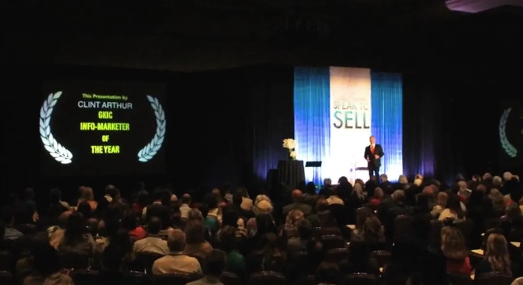 Speaker on stage at business conference