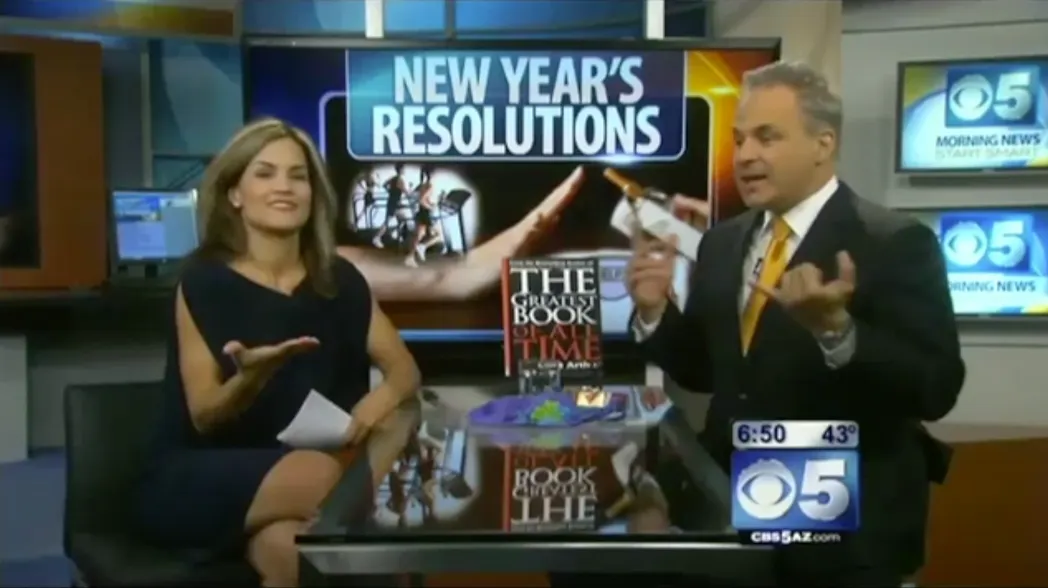 TV hosts on morning show set